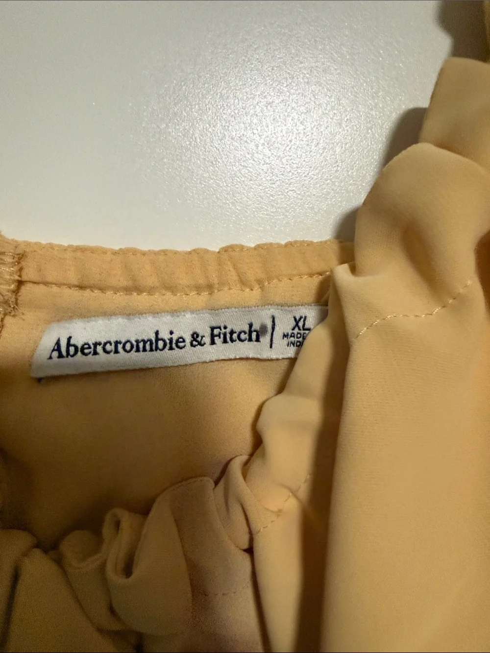 Abercrombie & Fitch Sunflower Yellow Ruffle V-Neck Maxi Dress